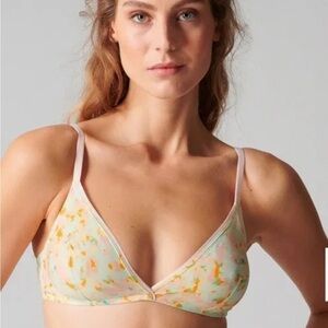 Simone Perele Charlotte Bralette In Terrazzo Print Size 32D Underwire Unlined
